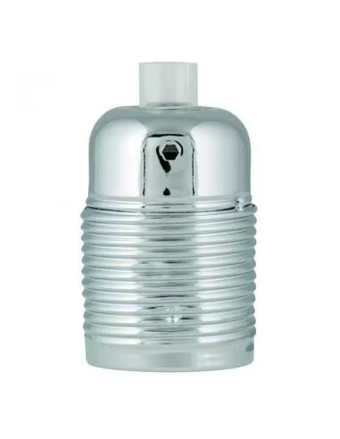 E27-Lampenfassung aus Chrom mit Abdeckung